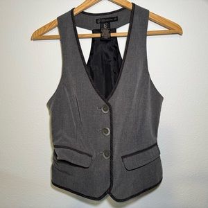 Gray Vest with Pinstriped Back